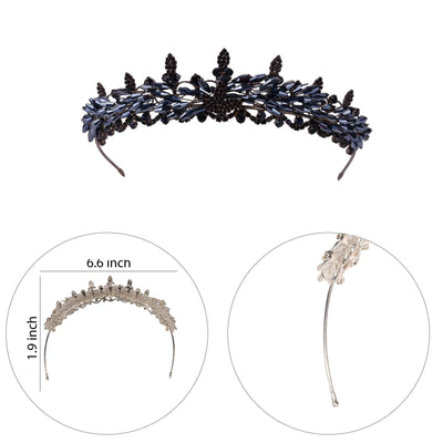Thin Flower Model Crown Crystal Beaded Wedding and Birthday Crown