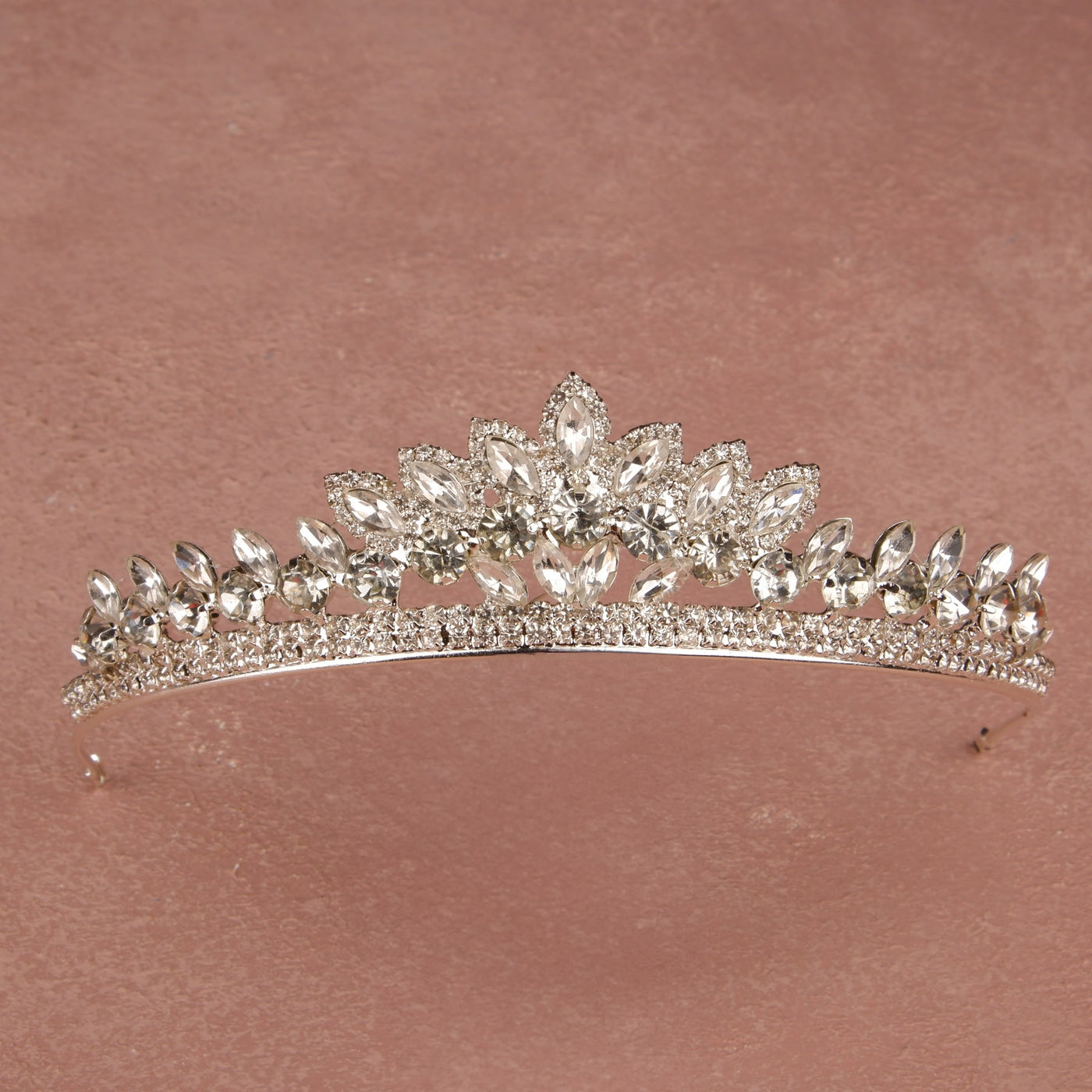 Floral Design Wedding and Birthday Crown Crystal Stone Crown for Bridesmaids