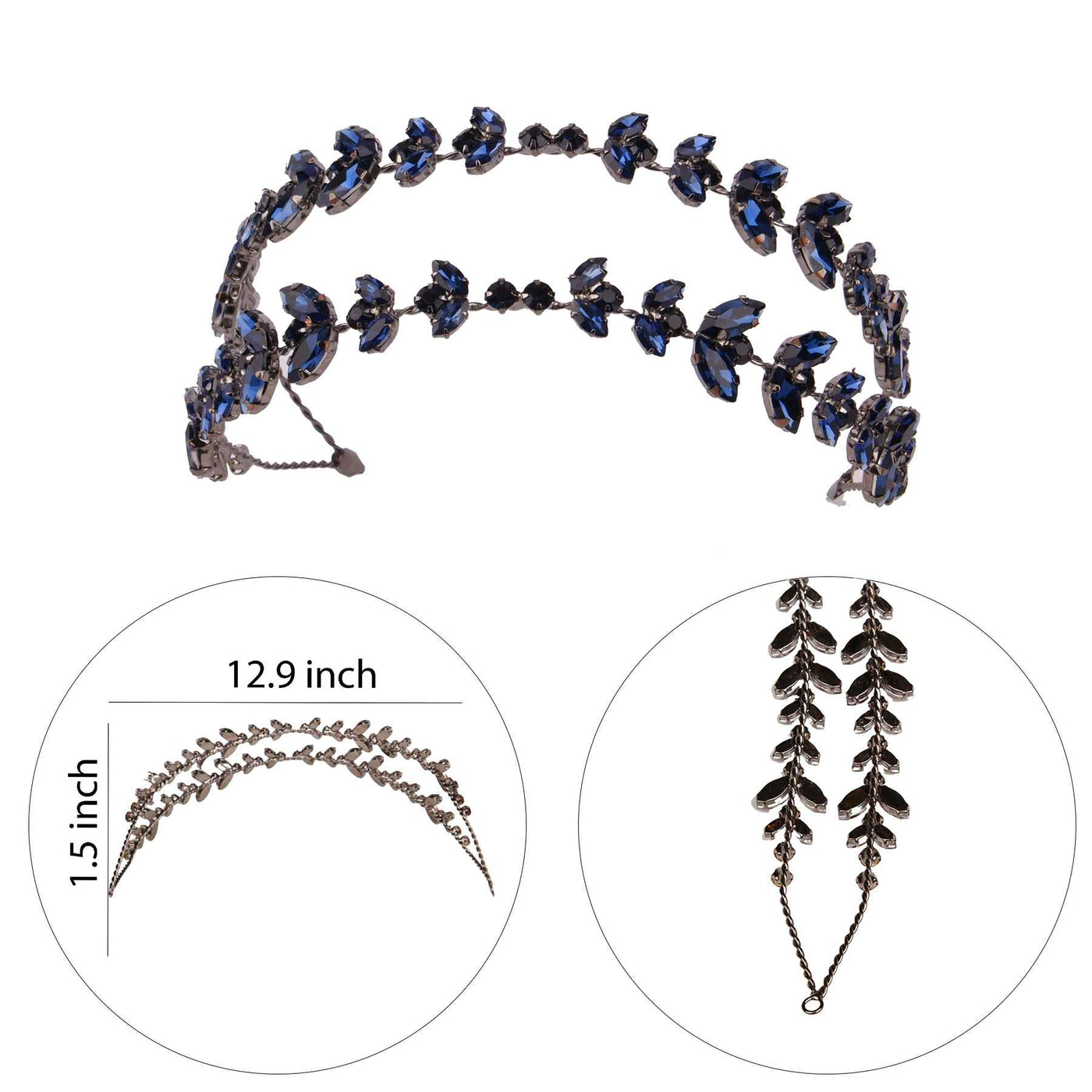Double Sided Hair Accessory Elegant Women's Crown for Princesses