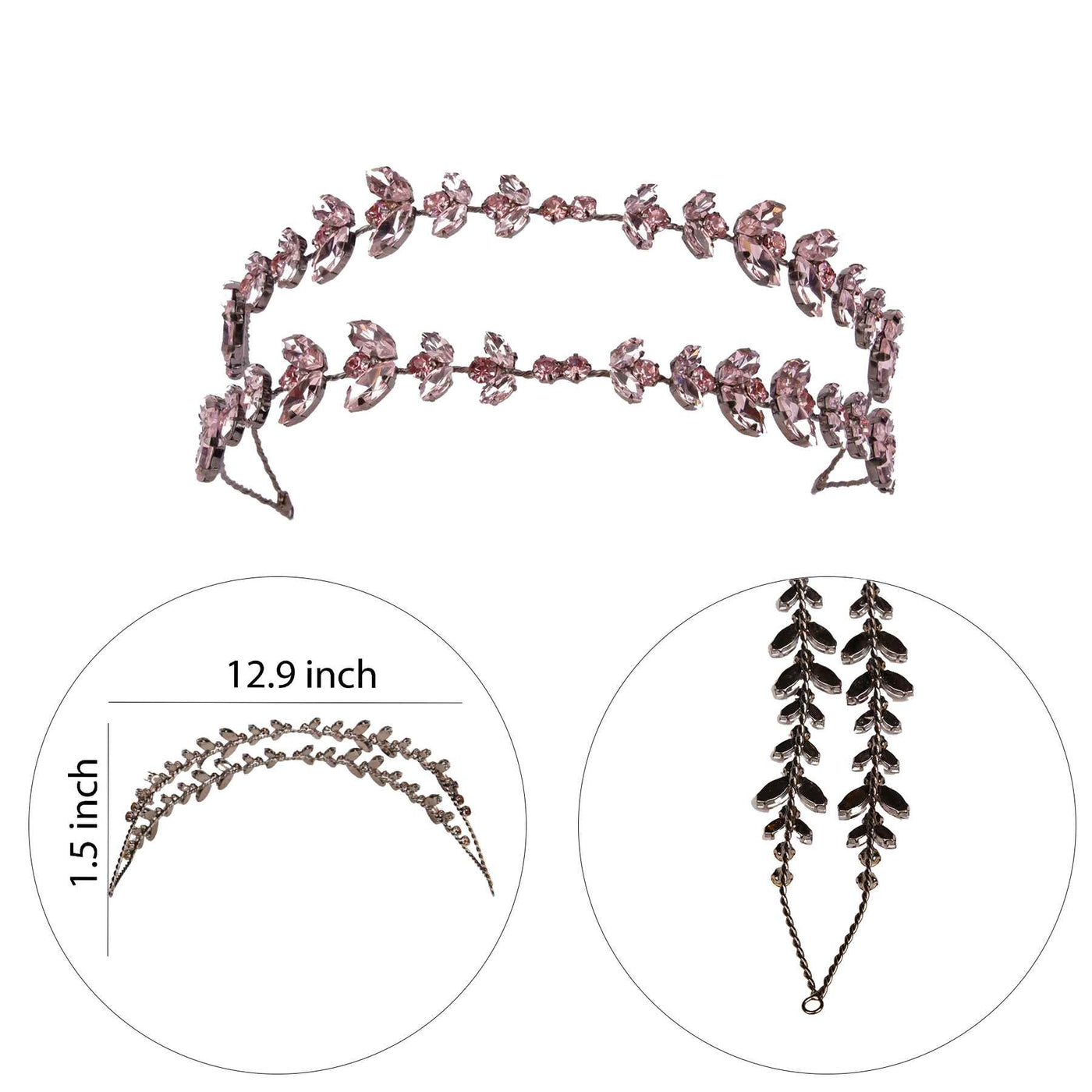 Double Sided Hair Accessory Elegant Women's Crown for Princesses