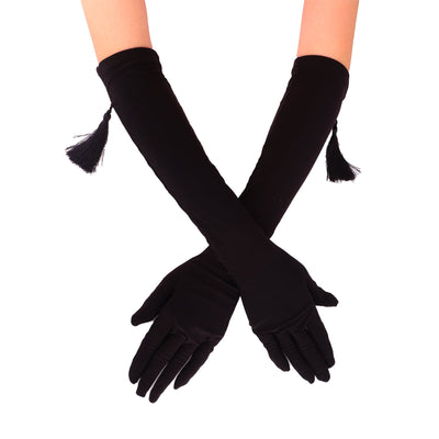 Satin Tassels Long Bridal Wedding Gloves Gloves Costume Gloves For Women