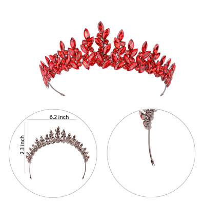 Leaf Shaped Special Crystal Crown Henna Night Party Crown for Women