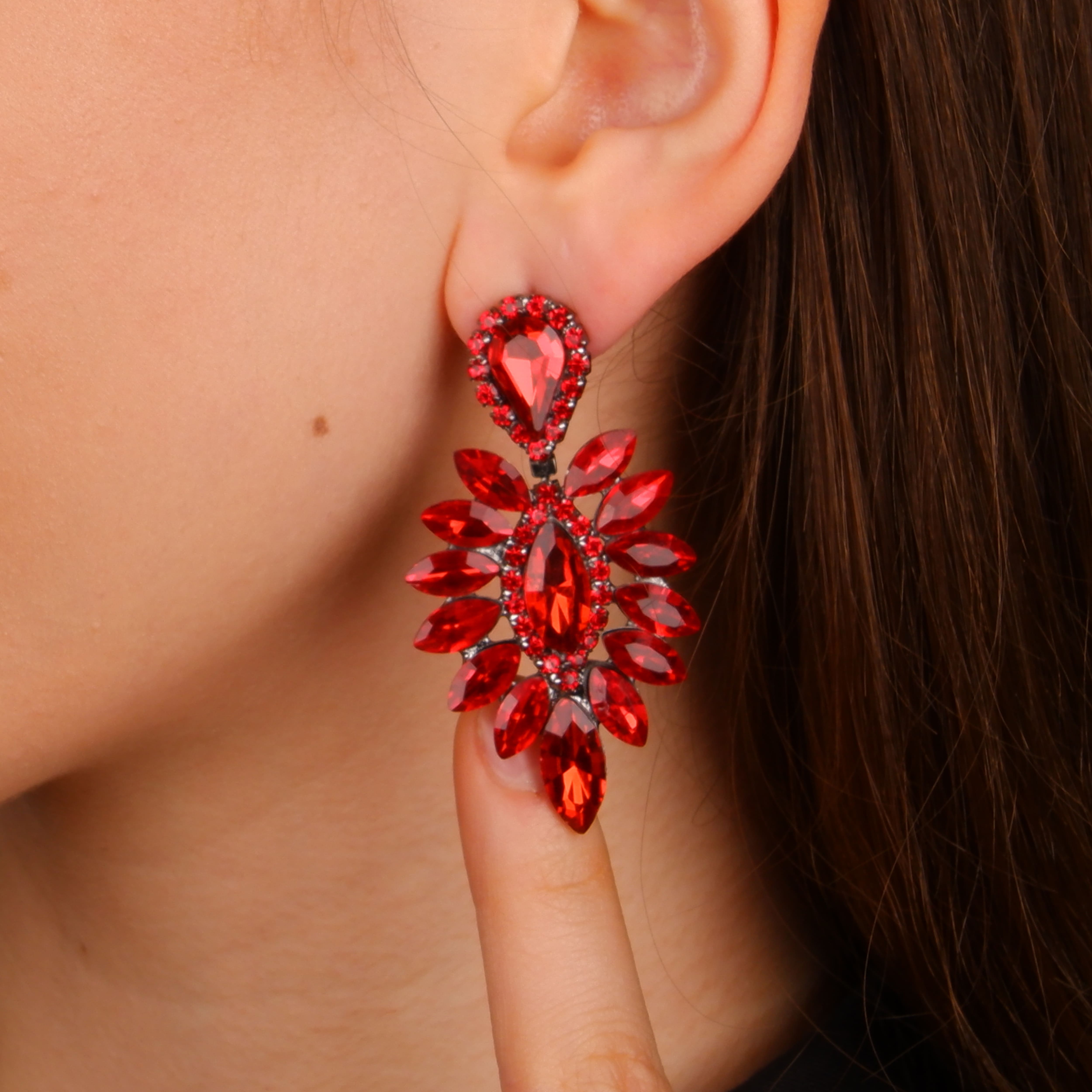 Drop Model Crystal Stone Bridal Earrings for Prom and Wedding Crystal