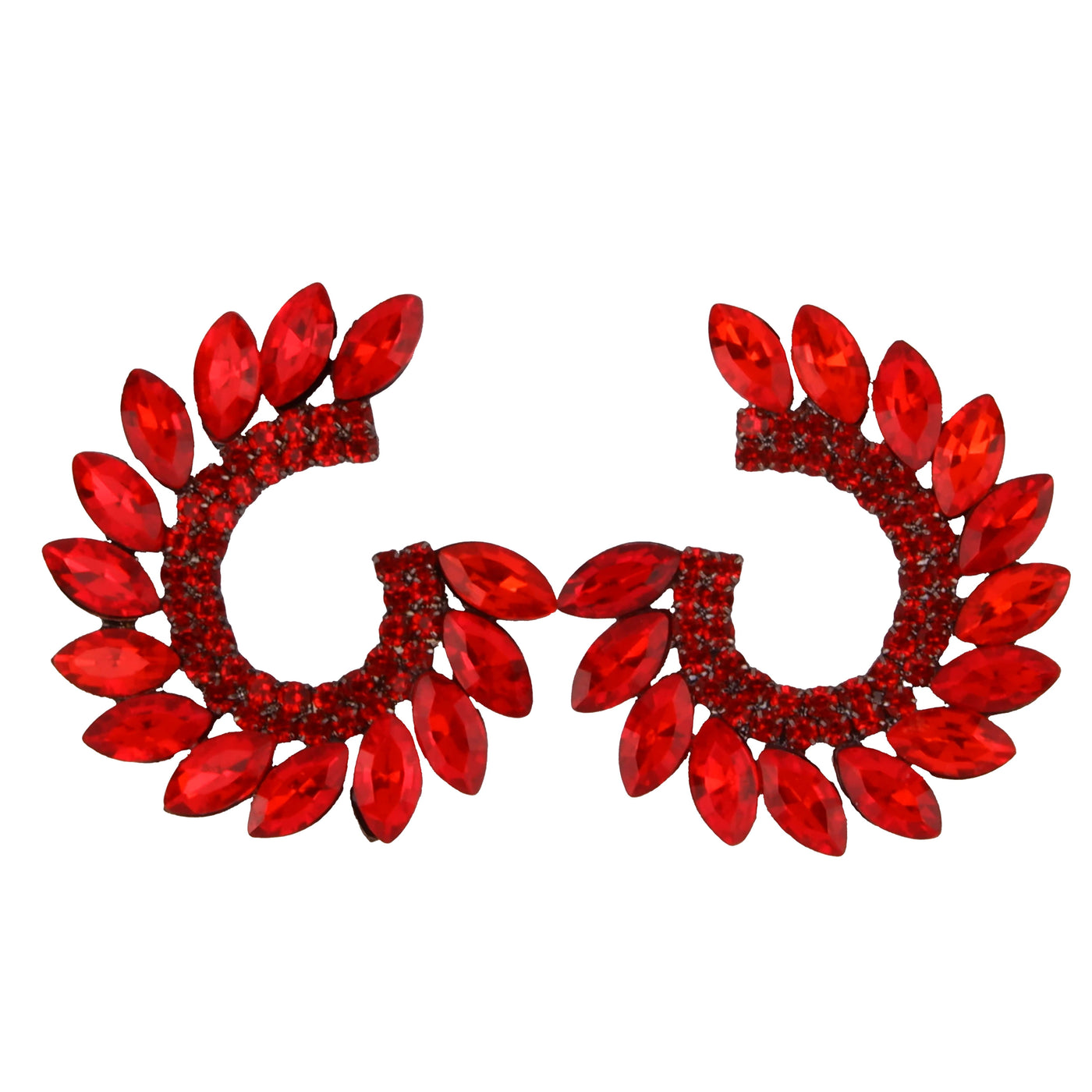 Hera Model Hoop Bridal Earrings Special Crystal Stone Earrings for Women