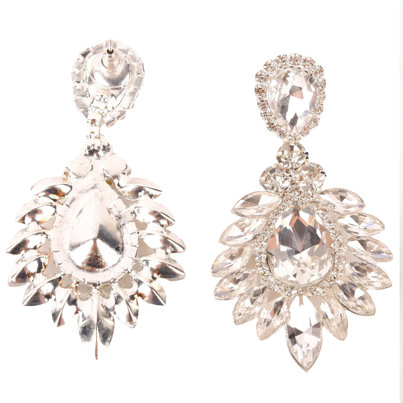 Lightweight Elegant Bridal Wedding Earrings with Drop and Shuttle Design