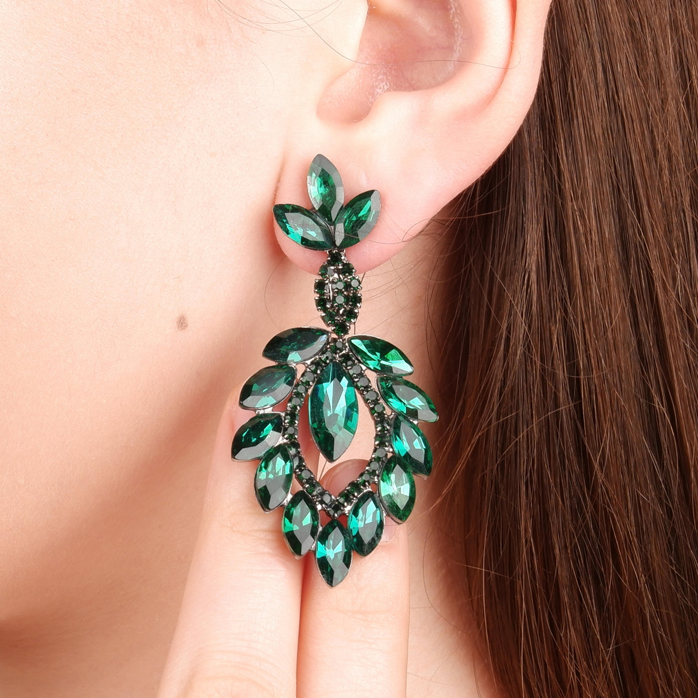 Special Design Crystal Stone Modern Bridal Earrings, Henna Night Earrings Specially Produced for Costume Night