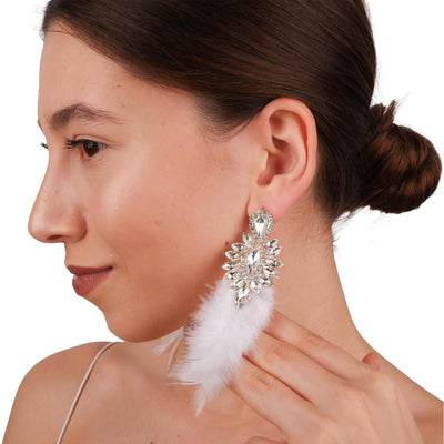 Special Design Feather Bridal Costume Earrings Special Design Feather Earrings for Proms and Parties