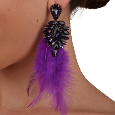 Special Design Feather Bridal Costume Earrings Special Design Feather Earrings for Proms and Parties