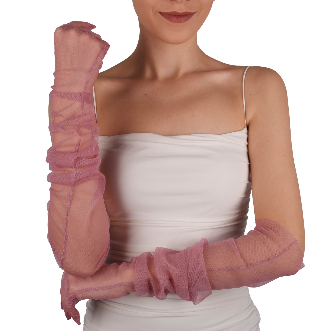 Long Tulle Transparent Bridal Gloves Gloves for Costume and Prom