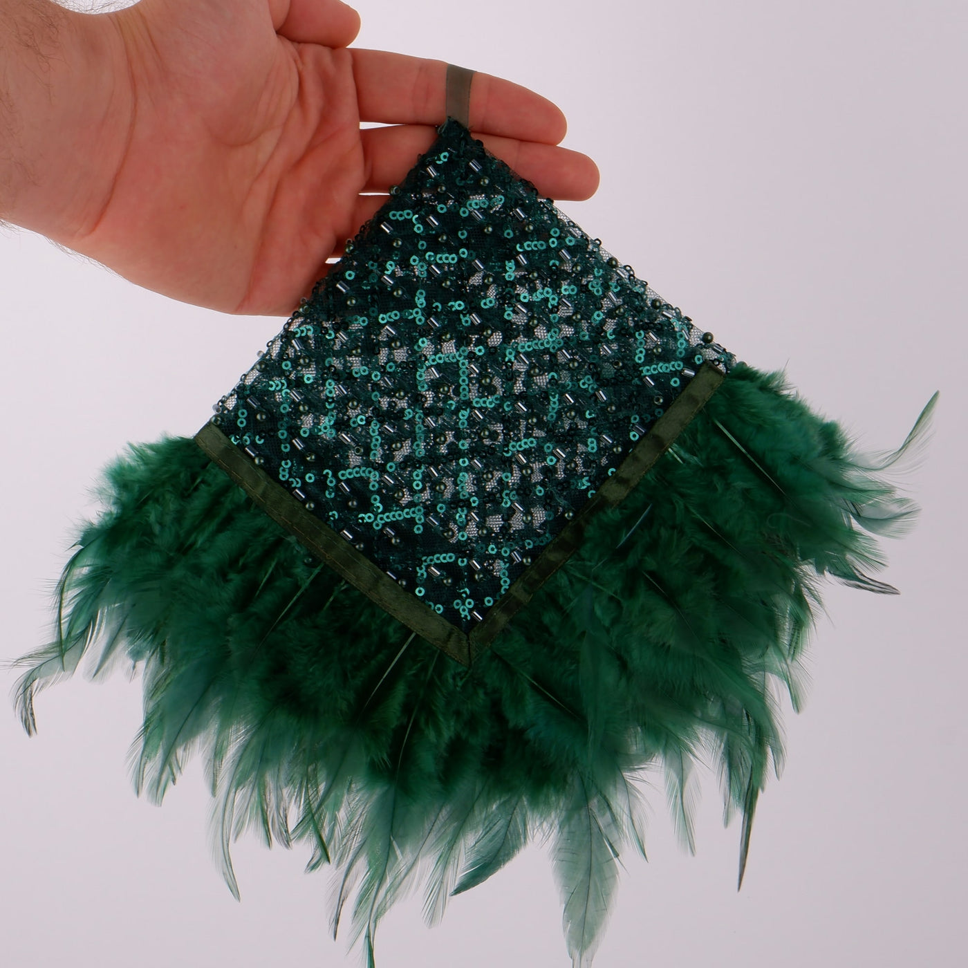 Authentic Bead Embroidered Feather Bridal Halay Handkerchief, Organization Handkerchief Party Handkerchief 1 Pcs