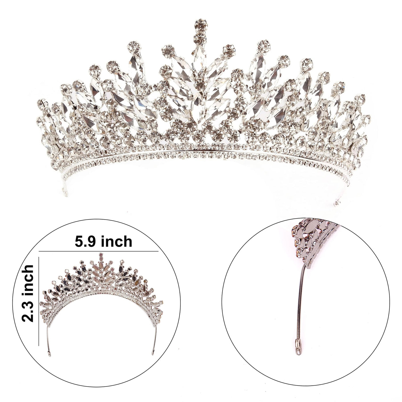 Special Bridal Wedding Crown for Women Crystal Bridal Crown with Shuttle Stone