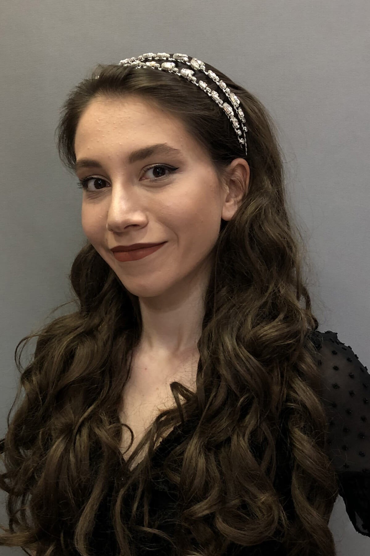 Alfa Model Double Row Silver Bridal Crown