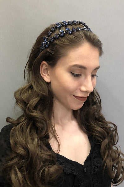 Alfa Model Navy Blue Double Row Henna Crown