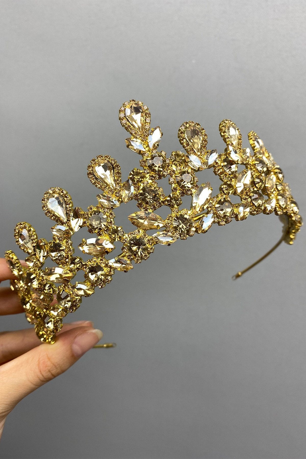 Anthracite Gold Beety Henna Bridal Crown