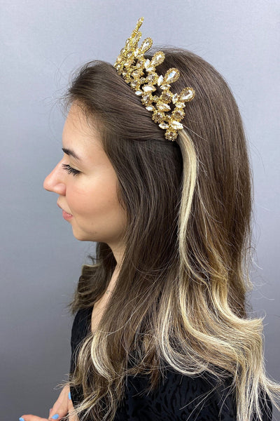 Anthracite Gold Beety Henna Bridal Crown