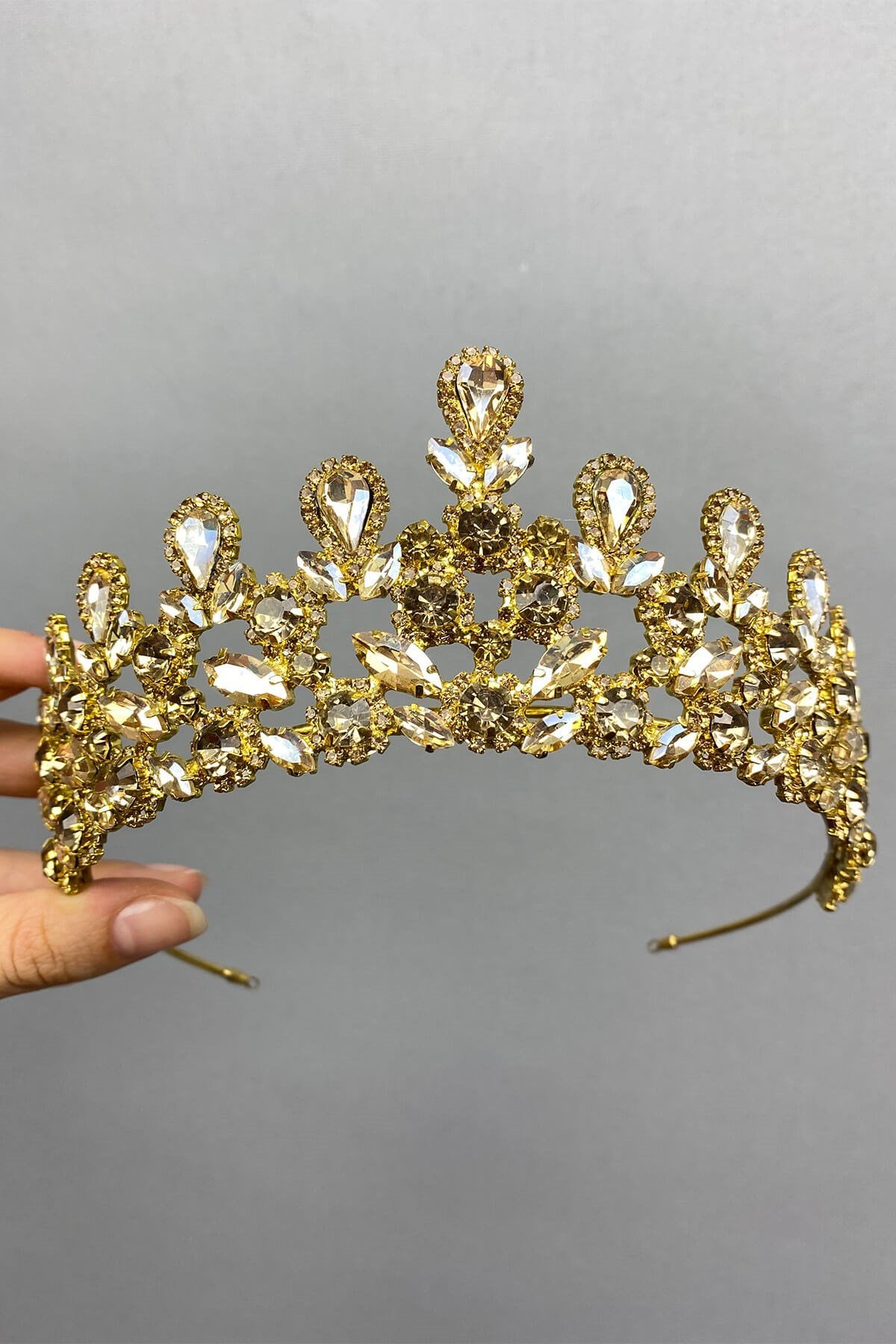Anthracite Gold Beety Henna Bridal Crown