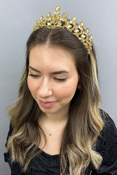 Anthracite Gold Beety Henna Bridal Crown