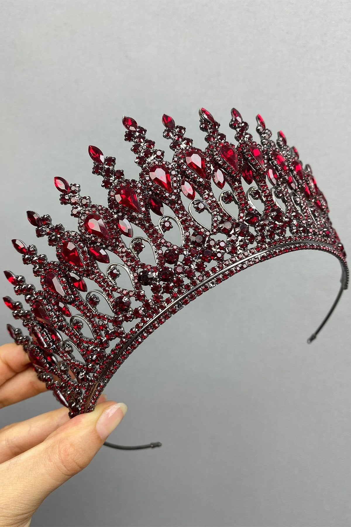 Anthracite Burgundy Henna Bridal Crown