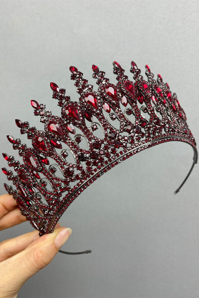 Anthracite Burgundy Henna Bridal Crown
