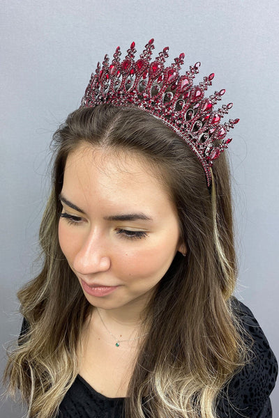 Anthracite Burgundy Henna Bridal Crown