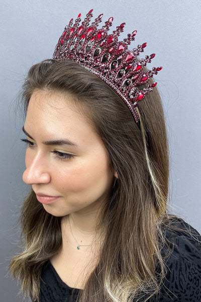 Anthracite Burgundy Henna Bridal Crown