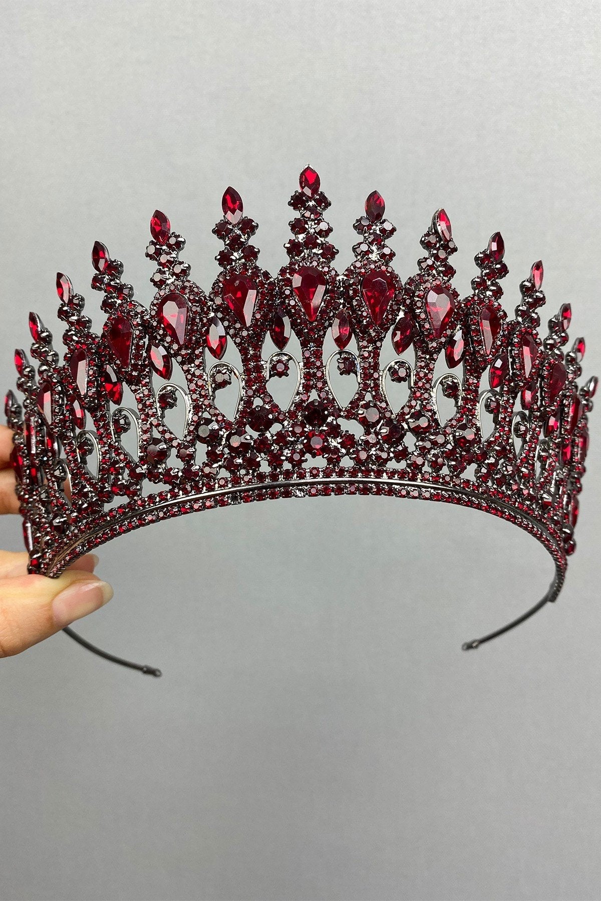 Anthracite Burgundy Henna Bridal Crown