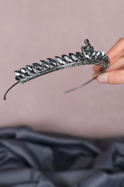 Anthracite Gray Ece Model Thin Bridal Henna Crown