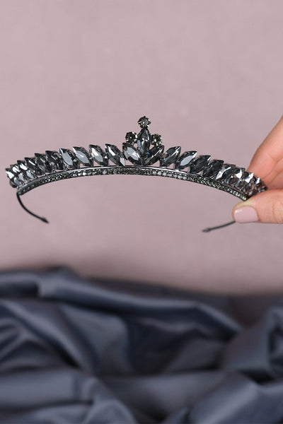Anthracite Gray Ece Model Thin Bridal Henna Crown
