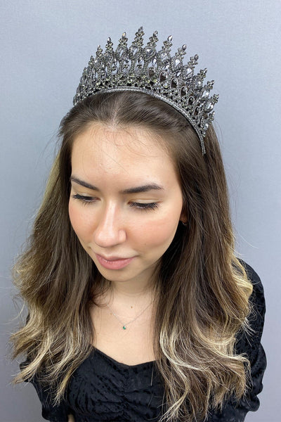 Anthracite Grey Henna Bridal Crown