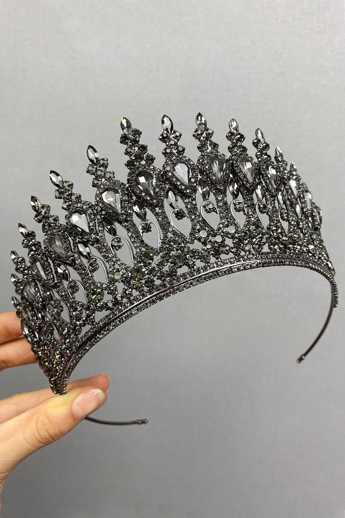 Anthracite Grey Henna Bridal Crown
