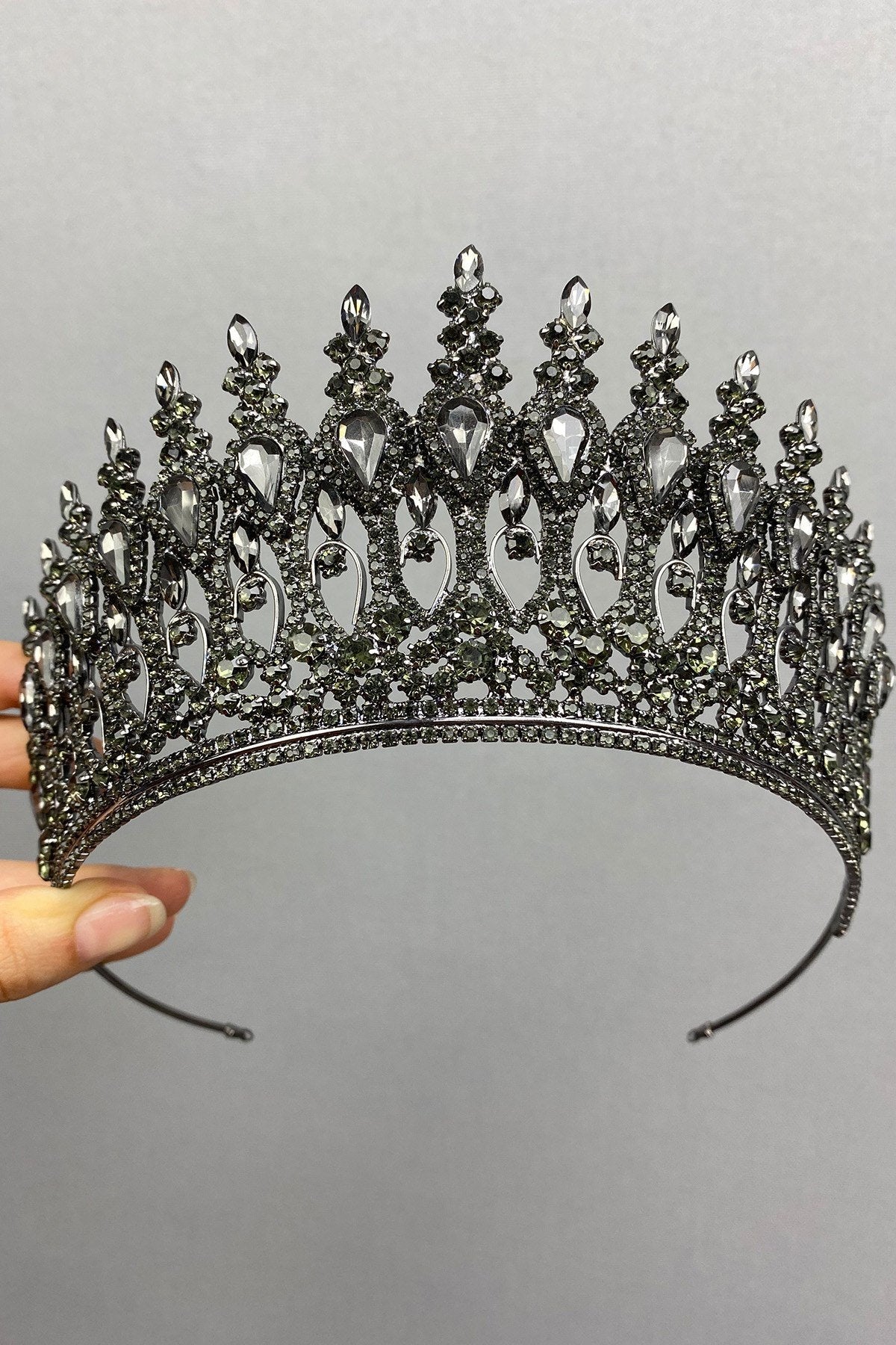 Anthracite Grey Henna Bridal Crown