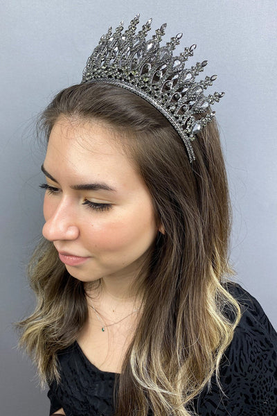 Anthracite Grey Henna Bridal Crown
