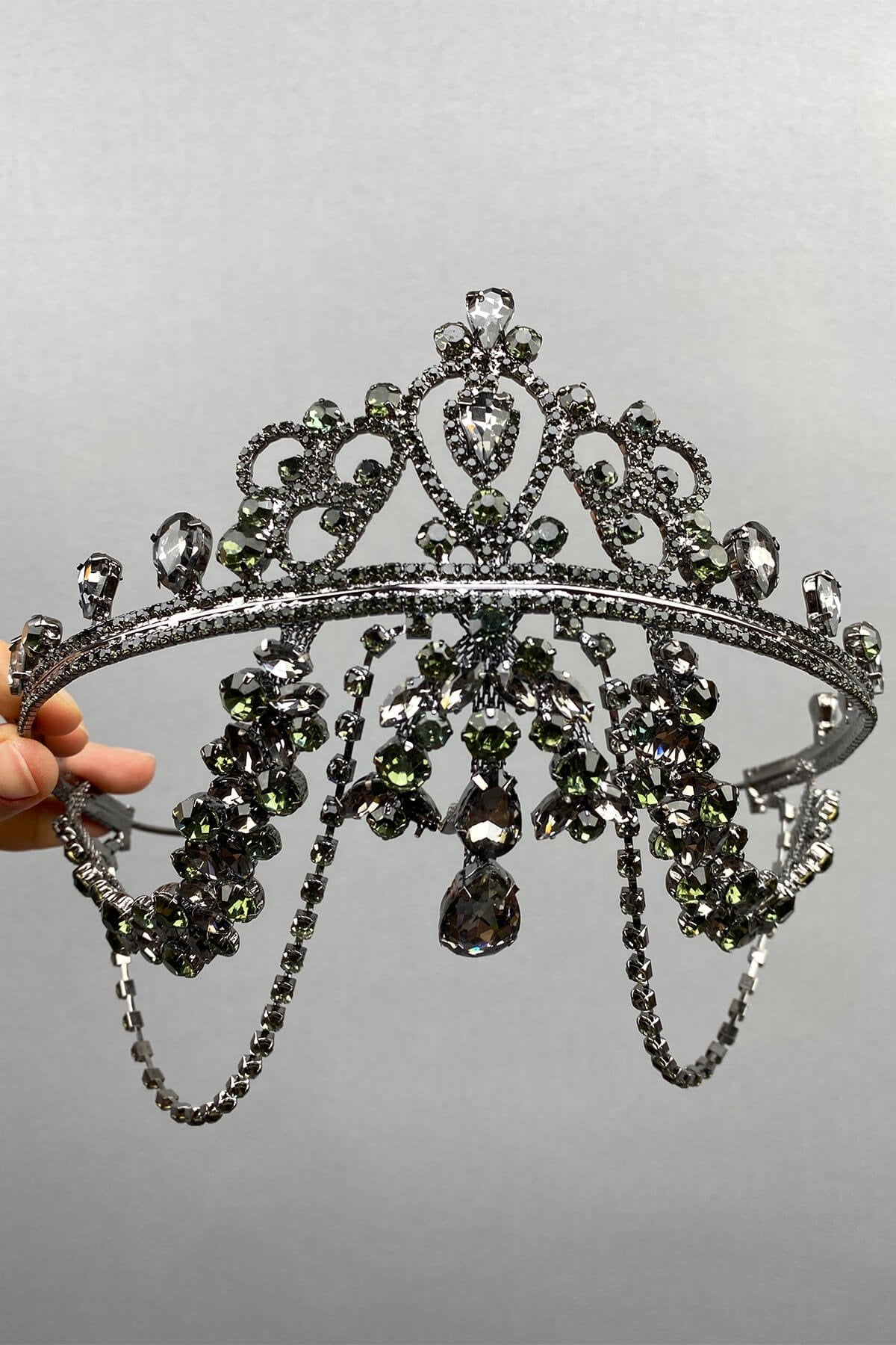 Anthracite Gray Hurrem Bridal Henna Crown