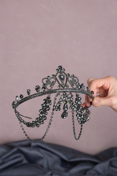 Anthracite Gray Hurrem Bridal Henna Crown