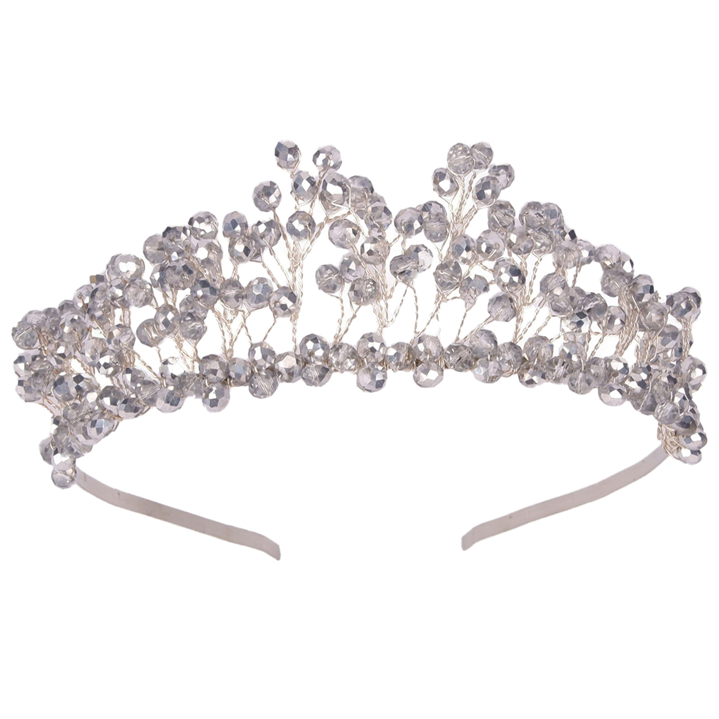 Lightweight Bridal Crown with Crystal Beads Wedding Crown for Bridesmaids