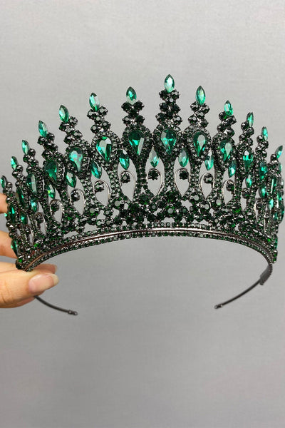 Anthracite Emerald Green Henna Bridal Crown