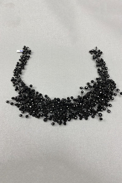 Black Asian Crystal Bridal Hair Accessory