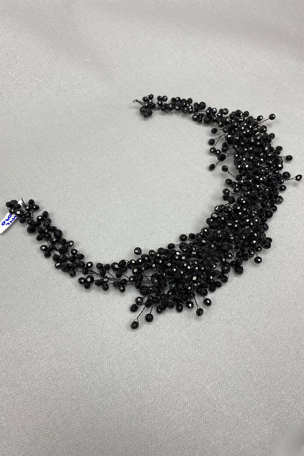 Black Asian Crystal Bridal Hair Accessory