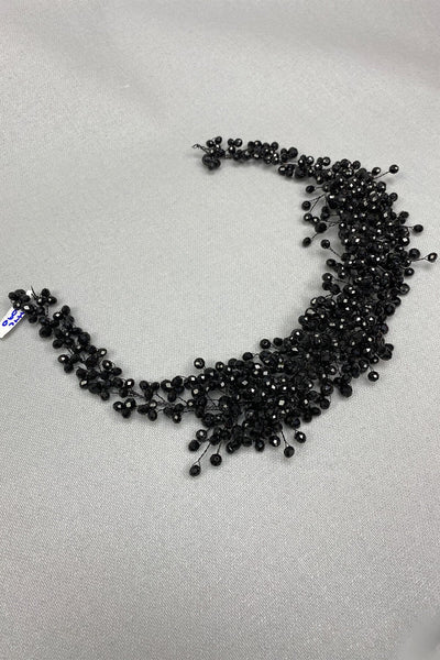 Black Asian Crystal Bridal Hair Accessory