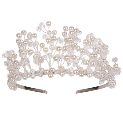 Lightweight Bridal Crown with Crystal Beads Wedding Crown for Bridesmaids